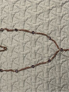 Copper Chain Necklace with Purple Crystal Stations